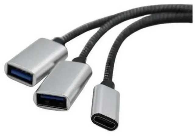 Alt view image 4 of 4 - USB 2.0 Adapter Cable, 1 Male to 3 Female Port Splitter with USB C for LaptopS USB 2.0 Adapter Cable, 1 Male to 3 Female Port Splitter with USB C for LaptopS