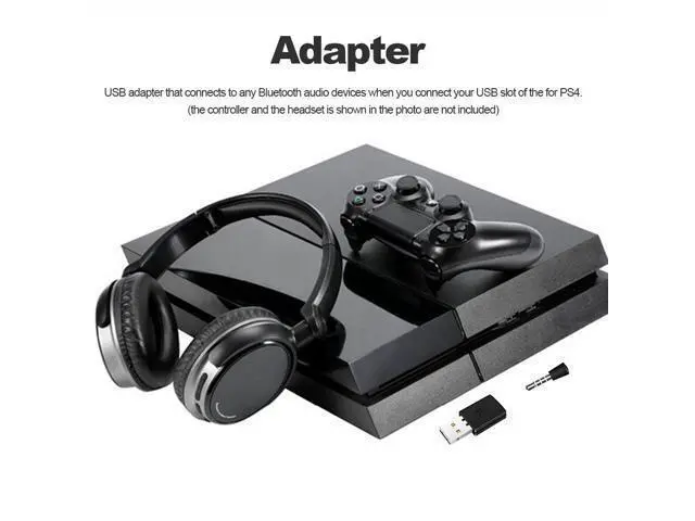 Alt view image 3 of 7 - Bluetooth Receiver Wireless Headset Headphone Adapter with Mic Bluetooth 4.0 Dongle USB Adapter USB Dongle for PS4 Black