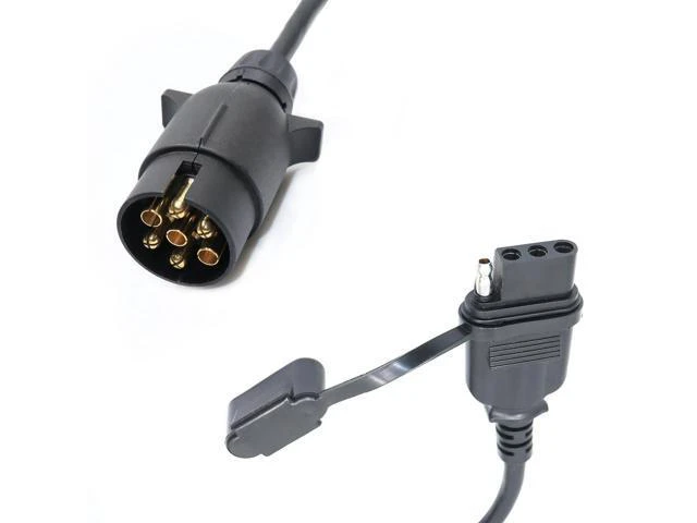 Alt view image 2 of 7 - CARROFIX Trailer Light Converter European Round 7-Pin Connector to US 4-Way Flat Pin Plug