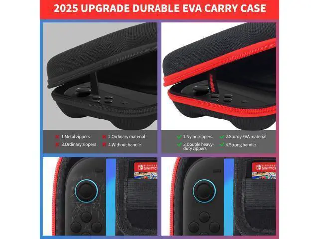 Alt view image 4 of 7 - Carrying Case for Nintendo Switch 2 (2025) with 20 Games Cartridges, Scratch-Resistant & Strong Protection for Switch 2 Case, Protective Hard Shell Travel Bag Screen Protector Included