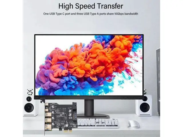 Alt view image 3 of 5 - PCIe to USB 3.2 Gen 2 Card with 20 Gbps, 5 USB Ports (3 USB Type A 2 USB Type C), PCI Express Expansion Card for for Linux for OS X PC