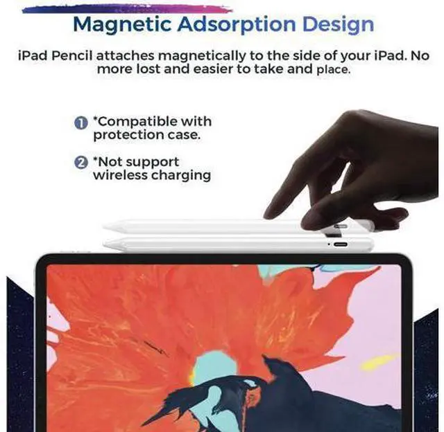 Alt view image 6 of 7 - SZYG Stylus Pen for Apple iPad Pencil - Active Pen with Palm Rejection Compatible with Apple iPad 10th 9th 8th 7th 6th Generation iPad Air M3/M2 5/4/3 iPad Pro 11-12.9 2018-2024 iPad Mini 6th 5th Gen