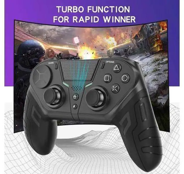 Alt view image 5 of 7 - WISDUM Wireless Game PS4 Gamepad Controller For PS4 Elite/Slim/Pro Console For Dualshock 4 Gamepad With Programmable Back Button Support PC Black