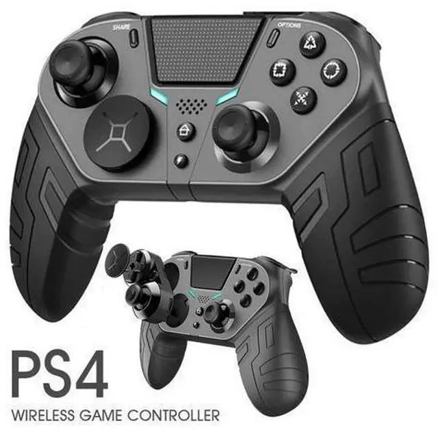 Alt view image 7 of 7 - WISDUM Wireless Game PS4 Gamepad Controller For PS4 Elite/Slim/Pro Console For Dualshock 4 Gamepad With Programmable Back Button Support PC Black