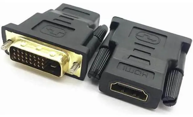 Alt view image 2 of 7 - DIXSG DVI to HDMI Adapter, Bidirectional DVI (DVI-D) to HDMI 1080P Male to Female Converter with Gold-Plated Cord 2 Pack (Black)