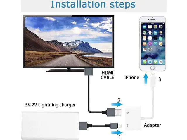 Alt view image 4 of 7 - DIXSG Lightning to HDMI Adapter for iPhone to TV, 1080P Digital AV Adapter Sync Screen Connector Cable Compatible for iPhone 14 13 12 11 XS XR X 8 iPad to HDTV Projector Monitor Brand: Veetone