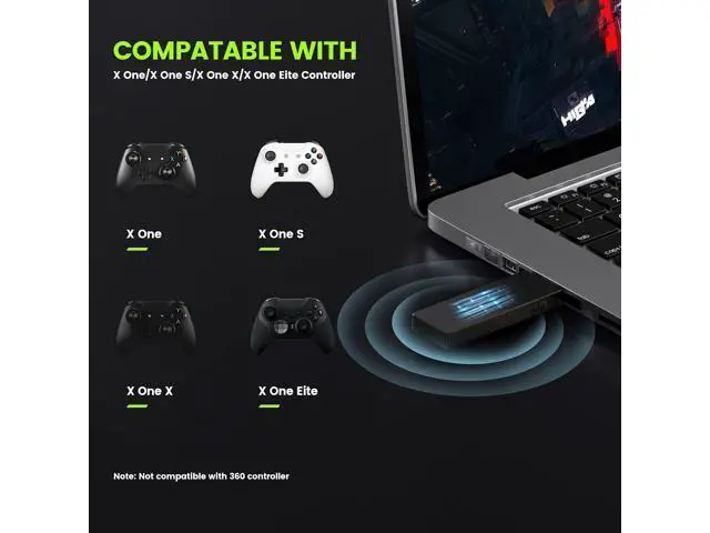 Alt view image 4 of 7 - Wireless Adapter Compatible with Xbox One Controller for Windows 10/8.1/8/7