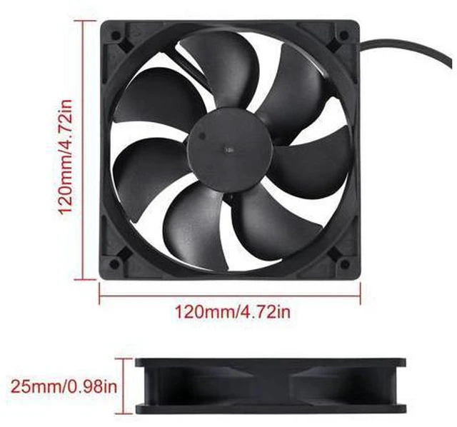 Alt view image 2 of 6 - 2PACK 120mm 5V USB Computer PC Fan, 120mm Fan 5V USB Brushless 12025 120x25mm for Cooling PC Computer Case CPU Coolers Radiators