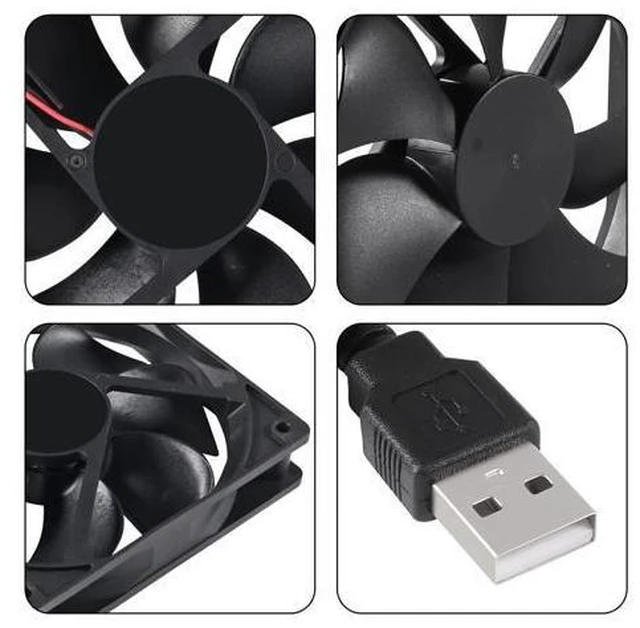 Alt view image 6 of 6 - 2PACK 120mm 5V USB Computer PC Fan, 120mm Fan 5V USB Brushless 12025 120x25mm for Cooling PC Computer Case CPU Coolers Radiators