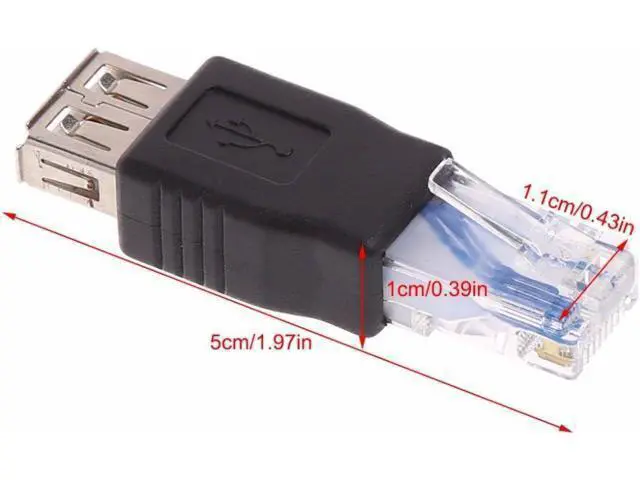 Alt view image 5 of 5 - Ethernet to USB Adapter, 2 PCS USB to Ethernet Adapter, RJ45 Ethernet Male to USB Female Converter, USB to RJ45 Adapter 10Mb/100Mbs Network Connector for Laptops Computers