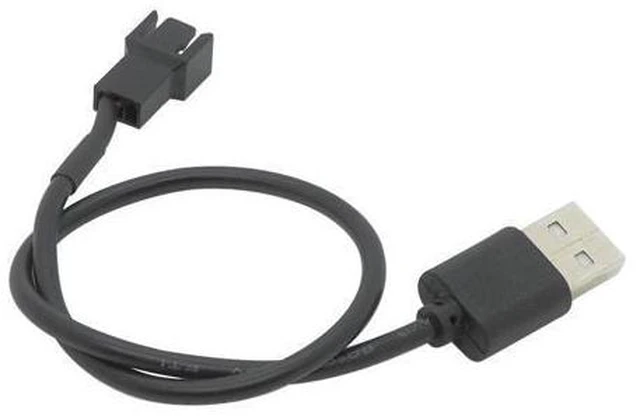 Alt view image 5 of 6 - USB To 4Pin/3Pin Computer Fan Adapter Cable 5V To 12V Power Cable Connector 3pin or 4pin Fan To USB Adapter 30CM(3 Pin)