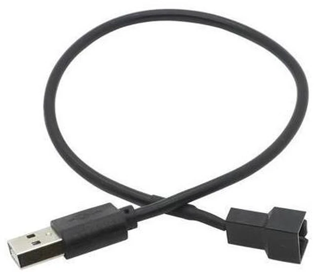 Alt view image 6 of 6 - USB To 4Pin/3Pin Computer Fan Adapter Cable 5V To 12V Power Cable Connector 3pin or 4pin Fan To USB Adapter 30CM(3 Pin)