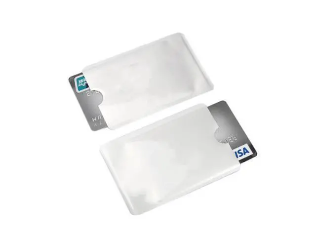 Alt view image 2 of 2 - 10pcs Silver Anti Scan RFID Sleeve Protector Credit ID Card Aluminum Foil Holder Anti-Scan Card Sleeve