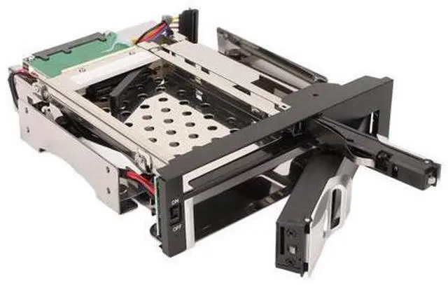 Main image of HDD Internal SATA Mobile Rack Cage for 2.5"SSD HDD, Dual Bay SATA III HDD SSD Enclosure Backplane SATA HDD Tray Enclosure for 2.5in 3.5in SATA Hard Drives, Tray Less Hot Swap