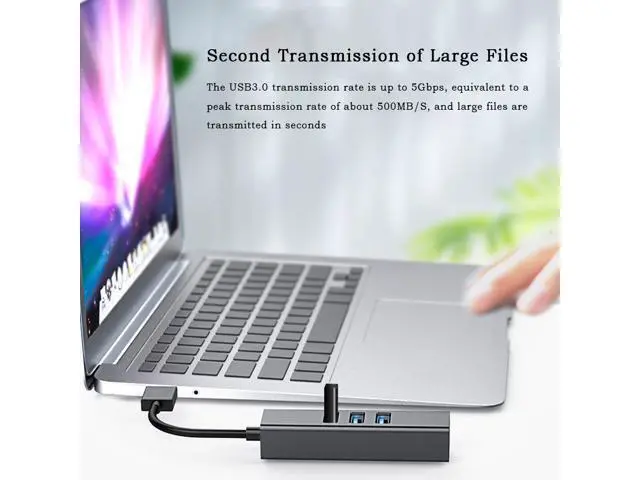 Alt view image 3 of 7 - USB to RJ45 Gigabit Network Card 10M/100M/1000M Network Adapter Drive free Expansion Dock Gigabit Computer External USB Network Card 3.0 HUB Integrator