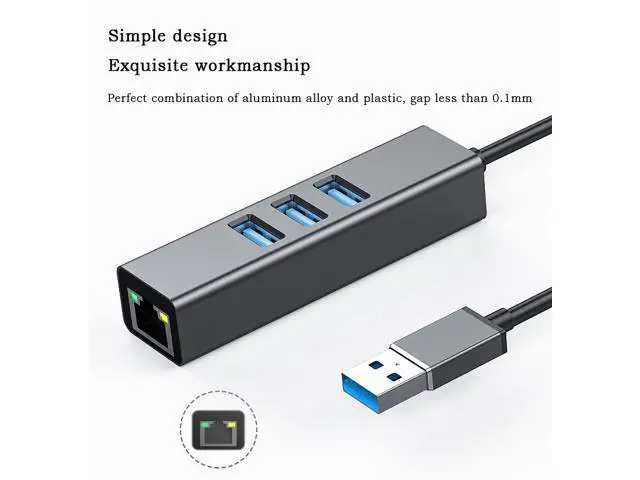 Alt view image 5 of 7 - USB to RJ45 Gigabit Network Card 10M/100M/1000M Network Adapter Drive free Expansion Dock Gigabit Computer External USB Network Card 3.0 HUB Integrator