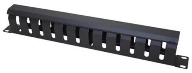Main image of 1U Cable Management Horizontal Mount 19 Inch Server Rack , 12 Slot Metal Finger Duct Wire Organizer With Cover