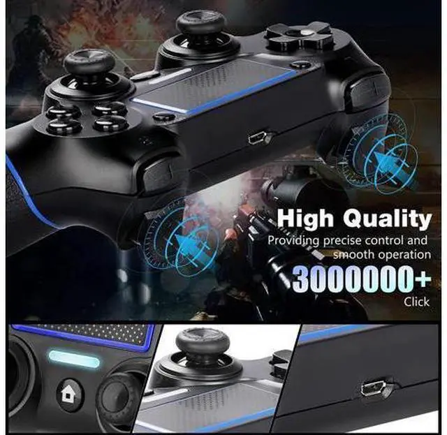 Alt view image 6 of 7 - Y Team Wireless Controller for PS4, Wireless PS4 Gaming Controller USB Gamepad Joypad Controller with Dual-Vibration for PS4/ Slim/Pro/PC(Win 7/8/10)