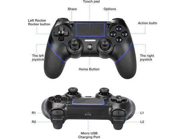 Alt view image 7 of 7 - Y Team Wireless Controller for PS4, Wireless PS4 Gaming Controller USB Gamepad Joypad Controller with Dual-Vibration for PS4/ Slim/Pro/PC(Win 7/8/10)