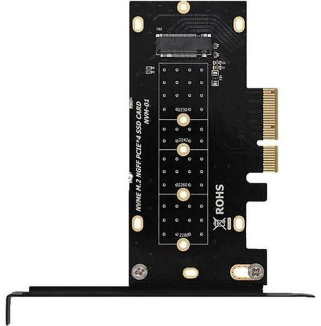 Alt view image 5 of 5 - M.2 NVME SSD to PCIe x4 Card Converter,2230,2242,2260,2280 NVM Express PCI-e Adapter request x4,x8,x16 Slot w/PCI Cover Mounting Bracket