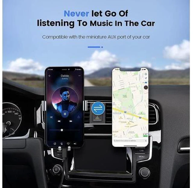 Alt view image 3 of 7 - Aux Cord for iPhone in Car Lightning to 3.5mm Aux Stereo Audio Cable 3.3FT Adapter Compatible with iPhone 13/12/11/XS/XR/X/8/7 for Car Home Stereo Speaker Headphone - Black 3.3 ft.