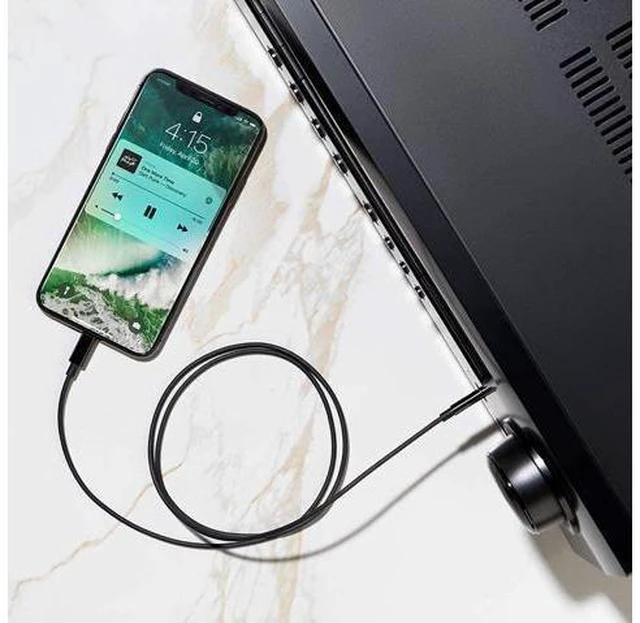Alt view image 4 of 7 - Aux Cord for iPhone in Car Lightning to 3.5mm Aux Stereo Audio Cable 3.3FT Adapter Compatible with iPhone 13/12/11/XS/XR/X/8/7 for Car Home Stereo Speaker Headphone - Black 3.3 ft.