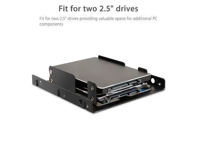 Alt view image 5 of 7 - 2.5" Hard Drives Dual SSD HDD to 3.5" Mounting Bracket Kit Drive Bay Adapter with Internal Hard Disk Drive SATA Power Cables Compatible with SATA 3.0