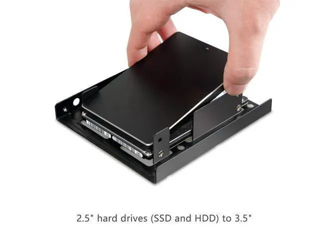 Alt view image 3 of 7 - 2.5" Hard Drives Dual SSD HDD to 3.5" Mounting Bracket Kit Drive Bay Adapter with Internal Hard Disk Drive SATA Power Cables Compatible with SATA 3.0