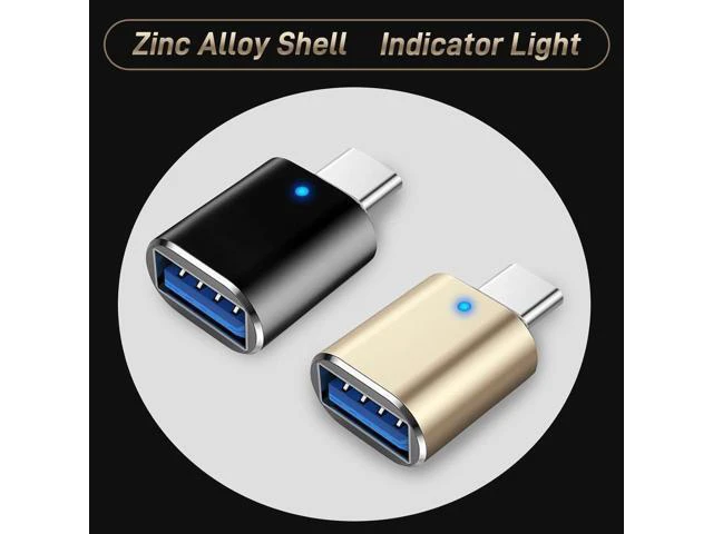 Alt view image 4 of 6 - USB C to USB Adapter 2 Pack Type C Male to USB 3.0 Female Adapter Compatible with MacBook Pro 2019 2018 MacBook Air 2022 2020 2019 2018 Black & Gold