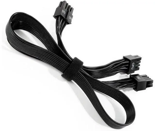 Alt view image 4 of 7 - PSU CPU 8 Pin to Dual 8 (4+4) Pin EPS Cable Male to Male CPU Power Cable for Seasonic Focus Prime ASUS ROG Thor Strix Modular Power Supply (70cm+15cm)
