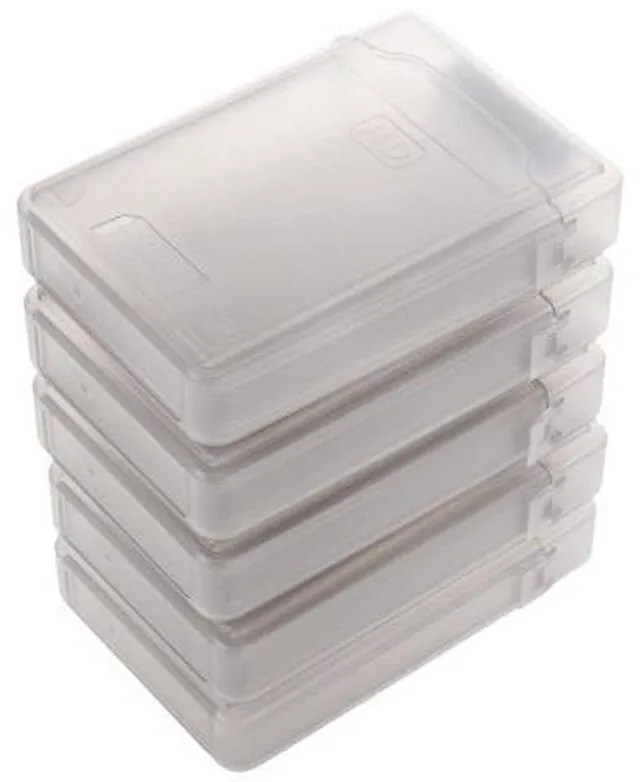 Alt view image 2 of 3 - 5 Pcs 3.5" IDE SATA HDD Hard Drive Disk Plastic Storage Box Case Enclosure Cover