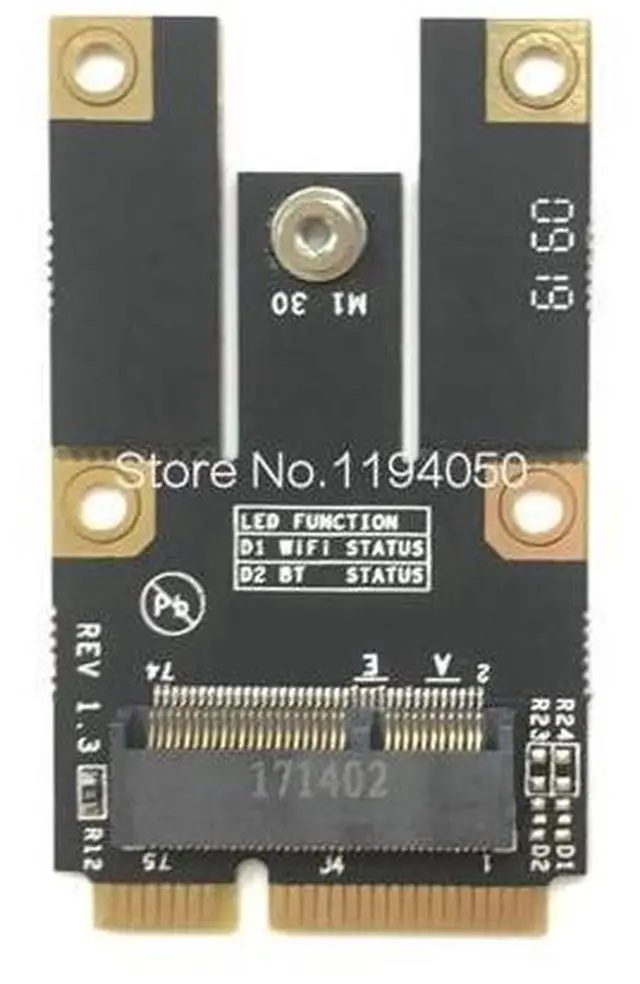 Alt view image 2 of 3 - NGFF M.2 Key A Wifi Bluetooth Card to Mini PCI-E Converter Adapter for Intel 7260 7265 8260 8265 9260 9560 AX200