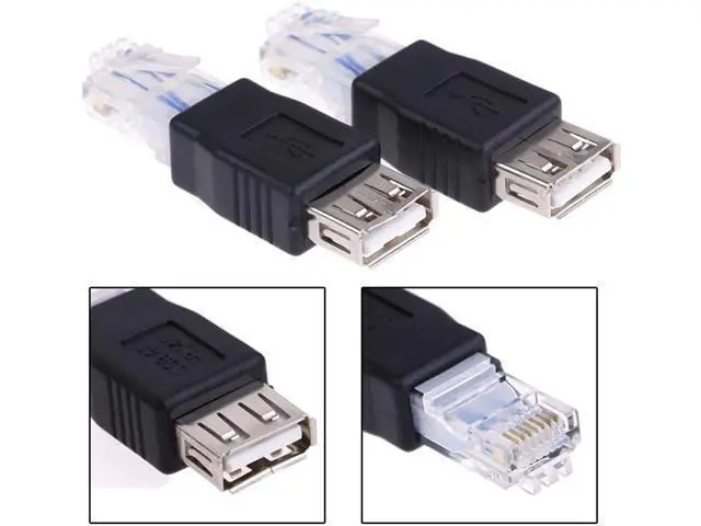 Alt view image 5 of 7 - Ethernet to USB Adapter 2 PCS USB to Ethernet Adapter RJ45 Ethernet Male to USB Female Converter USB to RJ45 Adapter 10Mb/100Mbs Network Connector for Laptops Computers