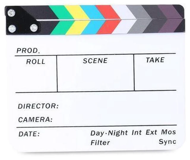 Alt view image 2 of 4 - Colorful Director Clapperboard Movie Film Slate Clapper Board Cut Action Scene