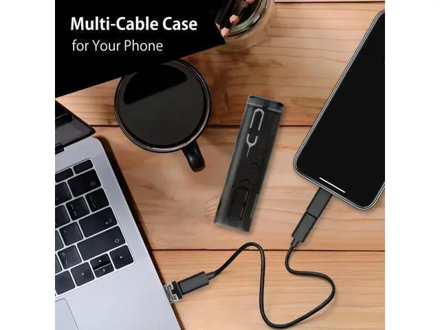 Alt view image 5 of 7 - Travel USB Adapter Multi Charging Cable Kit for All USB Types | Slim Charger Cable Organizer Case | 6 in 1 Adapter for Type C Lightning & USB Connections w/Storage Case | Tech Gift (1 Pack)