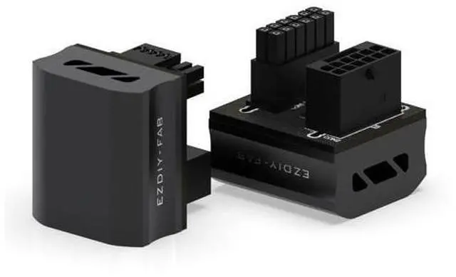 Main image of EZDIY-FAB 12VHPWR 12+4 Pin Angle Connector Power Adapter for RTX40' Series Graphics Card, Supports 600W Output, Comptatible to RTX4090,4080,4070ti -180 Degrees STD Type- Black-1 Pack
