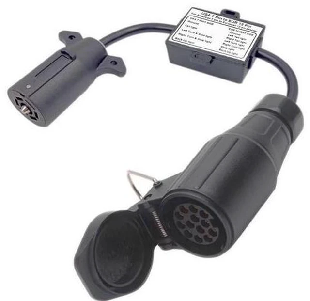 Main image of CARROFIX Trailer Light Adapter Converter US Vehicle 7-Way Plug to European 13-Pin Round Connector