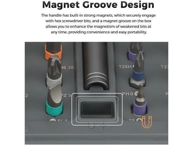 Alt view image 7 of 7 - 42 in 1 Magnetic Screwdriver Set, DIY Ratchet Screwdriver Set, Removable Self-assembly Precision Screwdriver Kit, Magnetic DIY Precision Tool Kit for PC Laptop Mobile Cell Phone Digital Watch