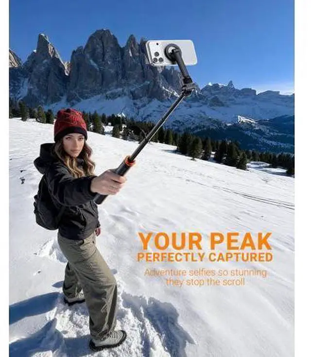 Alt view image 3 of 7 - 63" Magsafe Tripod, Tripod for iPhone & Magnetic Selfie Stick Tripod with Remote, Strong Magnetic Phone Holder for Magsafe, Extendable Phone Tripod Stand for iPhone/Android