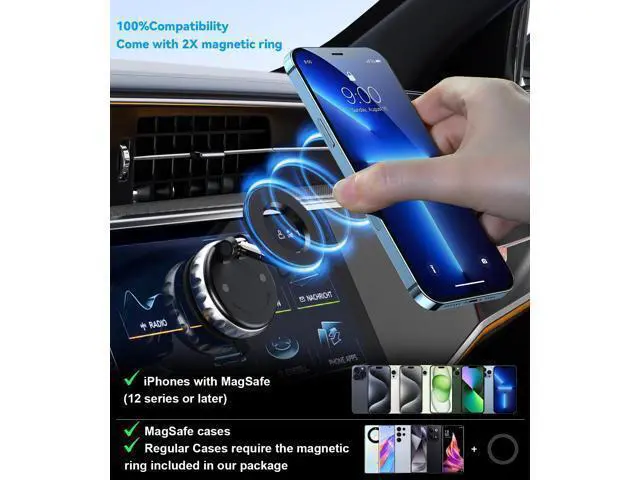 Alt view image 6 of 7 - 2-Pack Vacuum Suction Magnetic Phone Holder for Car Dashboard, Windshield - Hands-Free Strong Grip Mount with 360° Rotation for iPhone & Android Phones