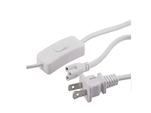 Alt view image 2 of 7 - T5 T8 LED Tube Power Extension Cable with On/Off Switch, LED Light Fixture Extension Cable Wire 6FT/1.8M, White