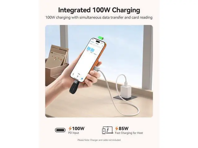 Alt view image 6 of 7 - Ultra-Thin Magnetic SD Card Reader for iPhone 17/16/15 Series/iPad/MacBook, USB C Camera Adapter with SD/TF 3.0 Solt, 100W PD Pass-Through