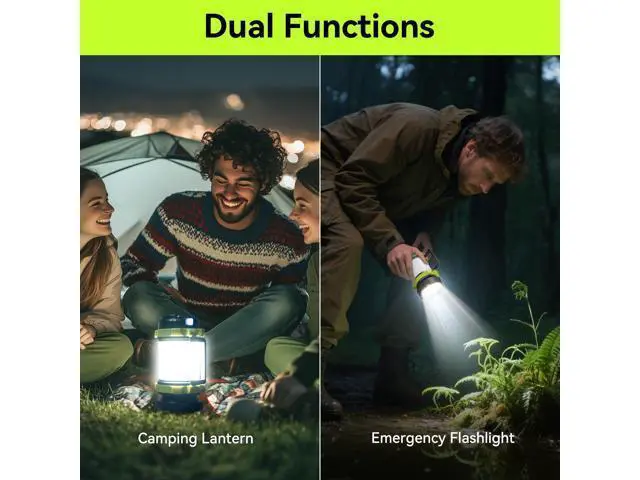 Alt view image 2 of 7 - Rechargeable Flashlight, 6 Modes Camping Flashlight LED Camping Lantern for Power Outage, Flashlight for Home, Emergency, Green