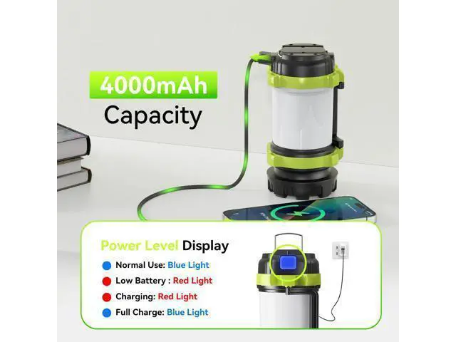 Alt view image 4 of 7 - Rechargeable Flashlight, 6 Modes Camping Flashlight LED Camping Lantern for Power Outage, Flashlight for Home, Emergency, Green