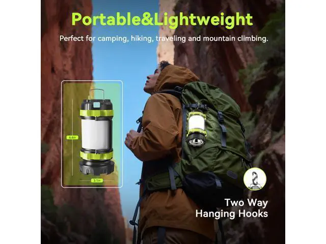 Alt view image 5 of 7 - Rechargeable Flashlight, 6 Modes Camping Flashlight LED Camping Lantern for Power Outage, Flashlight for Home, Emergency, Green