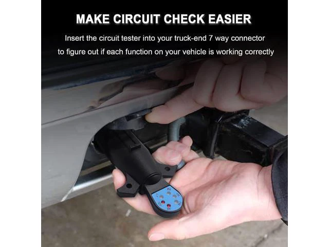 Alt view image 3 of 7 - CARROFIX Vehicle Side 7 Way Trailer Light Tester 7-Pin Blade RV Style Connector Tester LED Circuit Detector for Taillight, Turn Signal, Brake Light