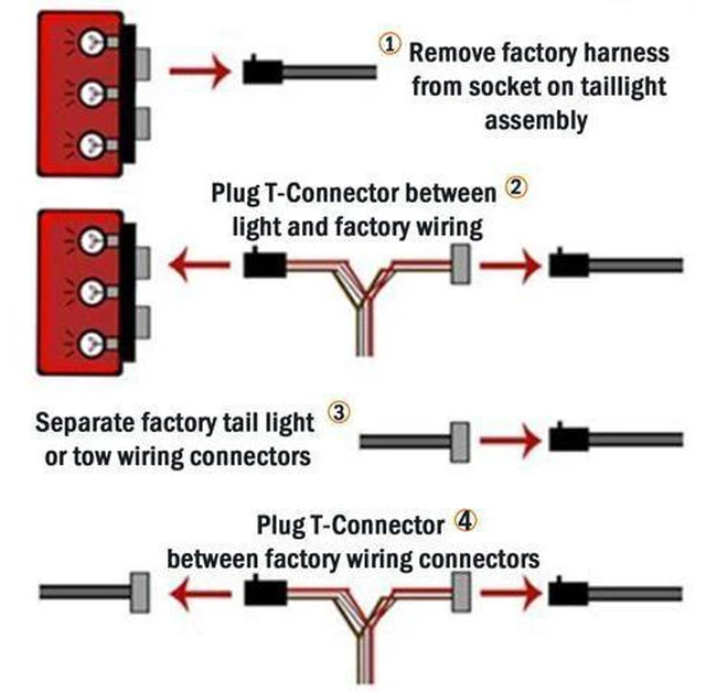 Alt view image 6 of 7 - CARROFIX 4 Way Flat Tow Hitch Trailer Wiring Harness for 2007-2018 Jeep Wrangler JK Models 69"