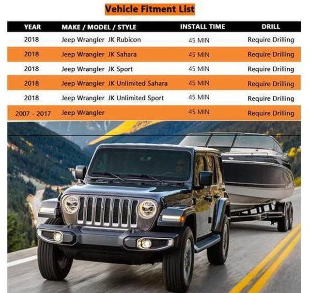 Alt view image 5 of 7 - CARROFIX 4 Way Flat Tow Hitch Trailer Wiring Harness for 2007-2018 Jeep Wrangler JK Models 69"