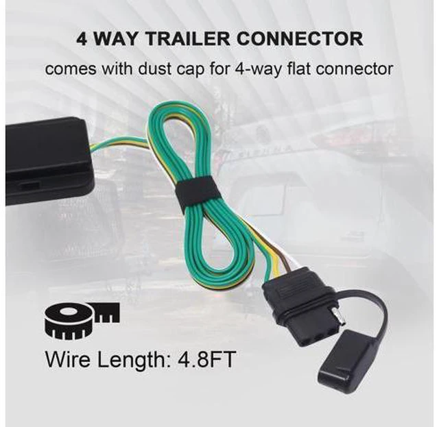 Alt view image 5 of 7 - CARROFIX Custom Fit T-Connector 55580 Vehicle Wiring Kit Harness with 4-Way Flat Trailer Connector for 2004-2010 Toyota Sienna