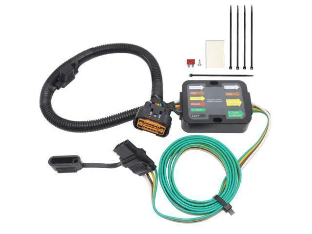 Alt view image 7 of 7 - Vehicle-Side Wiring Harness Kit w/ 4 Pin Flat Trailer Connector for Hyundai KIA